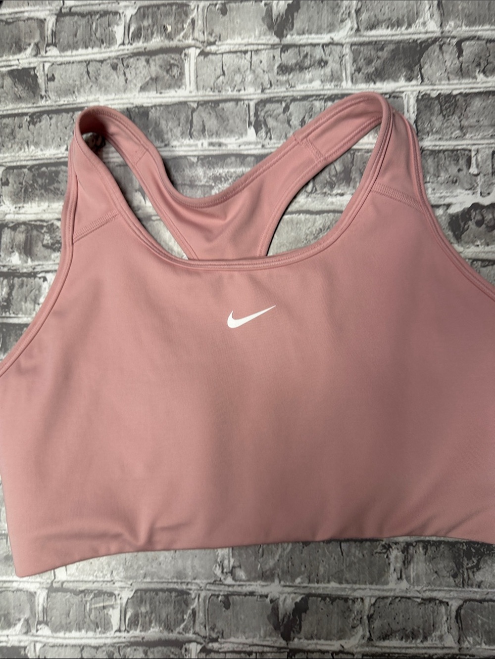 Nike Pink Racerback Sports‎ Bra with White Swoosh - Picture 7 of 7